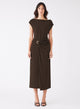Genesis Chocolate Draped Front SS Midi Dress