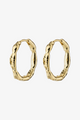 Eddy Recycled Organic Shaped Large Gold Plated Hoop Earrings