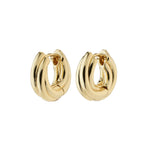 Edea Recycled Chunky Gold Plated Huggie Hoop Earrings