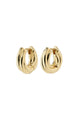 Edea Recycled Chunky Gold Plated Huggie Hoop Earrings
