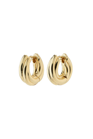 Edea Recycled Chunky Gold Plated Huggie Hoop Earrings