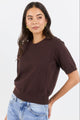 Edition Chocolate Crewneck Cashmere Blend Knit Tee