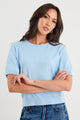 Edition Sky Blue Crewneck Cashmere Blend Knit Tee