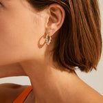 Eileen Gold Twirl Hoop Earrings ACC Jewellery Pilgrim   