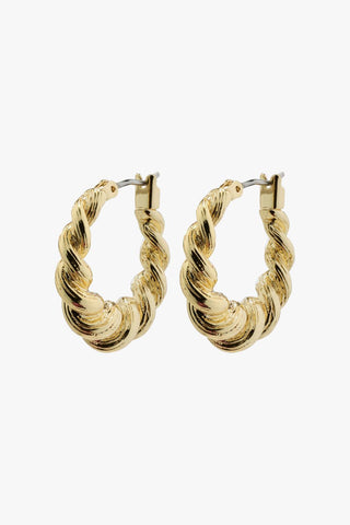 Eileen Gold Twirl Hoop Earrings ACC Jewellery Pilgrim   