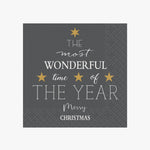 Eldin Black Wonderful Year Christmas Napkins Set Of 20 HW Christmas Stewo   