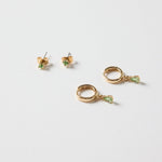 Emerald Huggie Stud Set