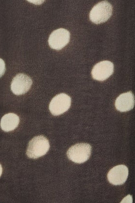 Close up of black polka dot top