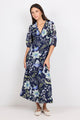 Enchantment Ink Botanical V Neck Maxi Dress