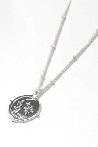 Ethereal Sterling Silver Plate Circle Pendant Necklace ACC Jewellery Love Lunamei   