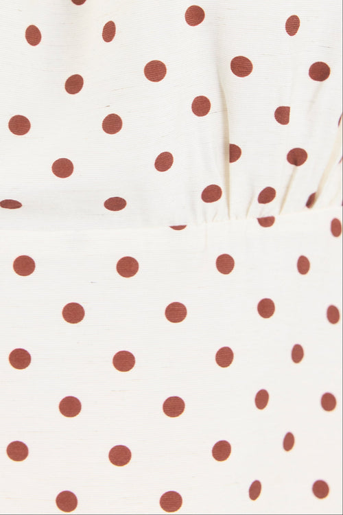 Close-up of a polka dot pattern on fabric