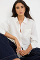 Exalted Ivory Linen Viscose Oversized Shirt