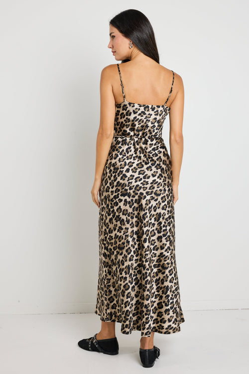Shop Exhibition Animal Satin V Neck Slip Dress | Flo & Frankie Shop Exhibition Animal Satin V Neck Slip Dress | Flo & Frankie