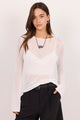 Filigree Ivory Mesh Long Sleeve Knit Top