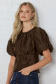 Finali Chocolate Puff Short Sleeve Top