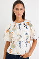 Finali Earthy Botanical Bubble Sleeve Top