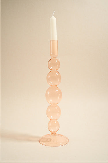 orange glass candle holder