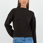 Forage Chocolate Mock Neck LS Jumper