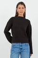 Forage Chocolate Mock Neck LS Jumper