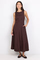 Forum Chocolate Panelled Sleeveless Maxi Dress