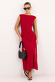 Frame Wine Mesh Sleeveless Maxi Dress