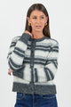 Frequency Stripe Knit Crewneck Cardigan