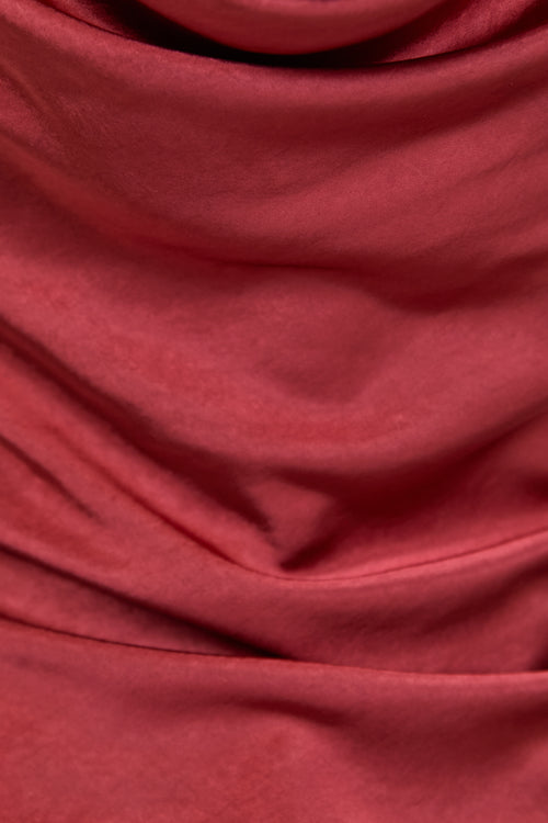 Close-up of red fabric with folds
