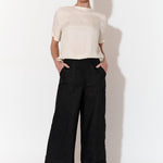 Gabriella Black Lined Linen Pant