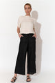 Gabriella Black Lined Linen Pant