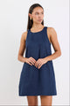Generous Navy Sleeveless Mini Dress