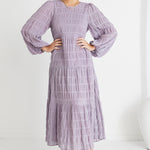 Purple Long Sleeve Maxi Dress