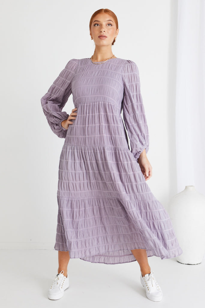 Shop Purple Long Sleeve Maxi Dress Online | Flo & Frankie