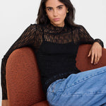 Giving Black Lace Long Sleeve Top