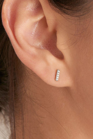 Glam Rock Silver Bar Stud Earrings ACC Jewellery Ania Haie   