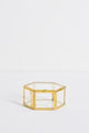 Glass with Gold Trim Large Hexagonal Jewellery Boxes