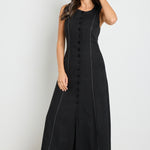 model wears Black Maxi Dress