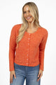 Nellie Citrus Orange Wool Blend Fitted Cardi