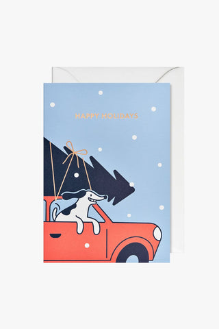 Happy Holidays Dog Mini Christmas Card HW Christmas Oxted   