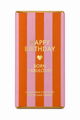 Happy Birthday Pink Stripe 34% Milk Chocolate Bar with Orange