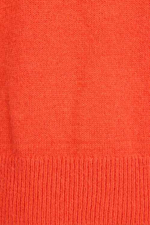Close-up of a knit orange fabric
