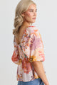 Healing Peach Floral Sweetheart SS Swing Top