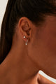 Heart Sleeper Stud Set Rhodium Earrings