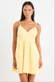 Heatwave Yellow Linen Blend Strappy Mini Dress
