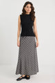 Soulmate Black White Check Bias Cut Midi Skirt