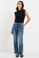 Farah Mid Blue High Rise Slim Straight Jean