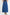 Person wearing a blue denim skirt on a white background