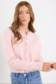 Highlight Blush Mohair Blend Crewneck Cardigan