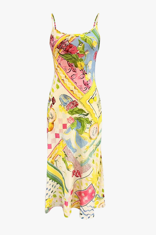 printed slip dress