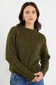 Huddle Khaki High Neck Knit Jumper