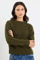 Huddle Khaki High Neck Knit Jumper